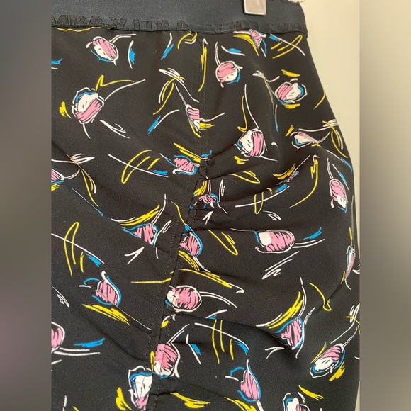 BIMBA Y LOLA Tulip Asymmetrical Black and Floral Midi Skirt Size 4 EU36 - Picture 13 of 15